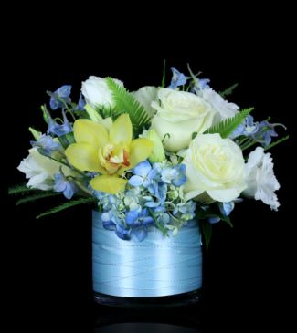 shop new baby flowers with baby boy floral arrangement