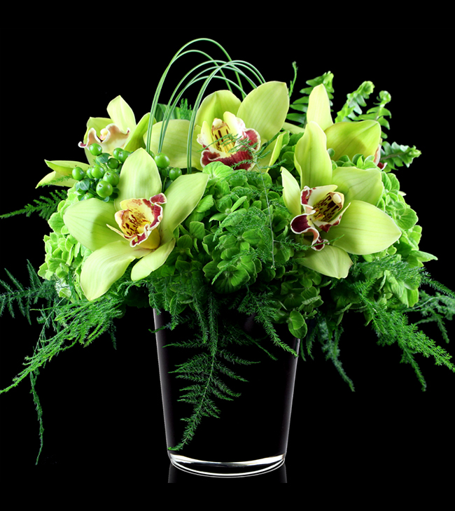 seasonal flowers with unique green flowers